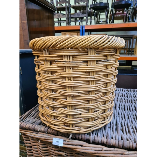 581 - Three various wicker baskets