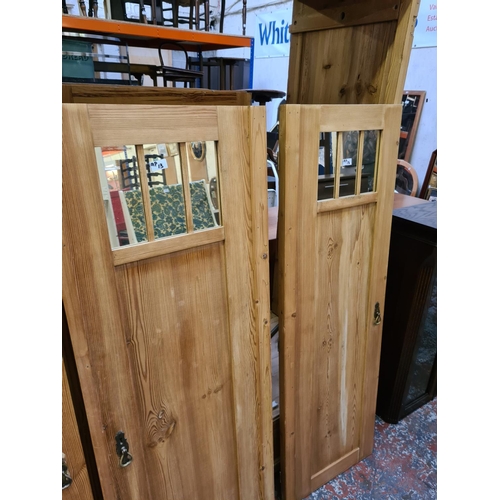 583 - A pine triple door wardrobe