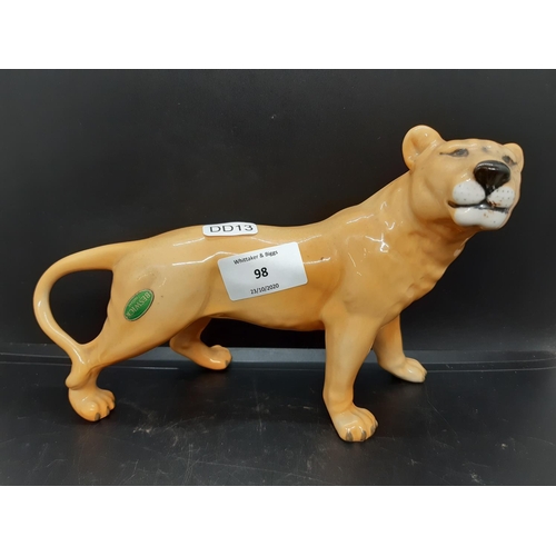 98 - A Beswick lioness facing right figurine - model no. 2097