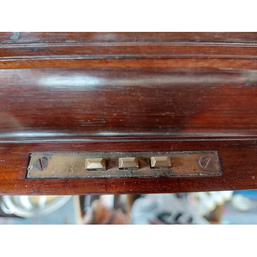 308 - A Victorian rosewood writing slope with brass name plaque (bearing the name ‘Joseph. R. Bernie’) cor... 