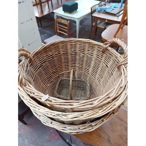 600 - Four various wicker baskets