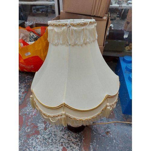 333 - A ceramic table lamp with white shade