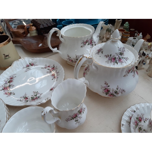 217 - A large collection of Royal Albert china to include a 37 piece lavender rose part dinner service com... 