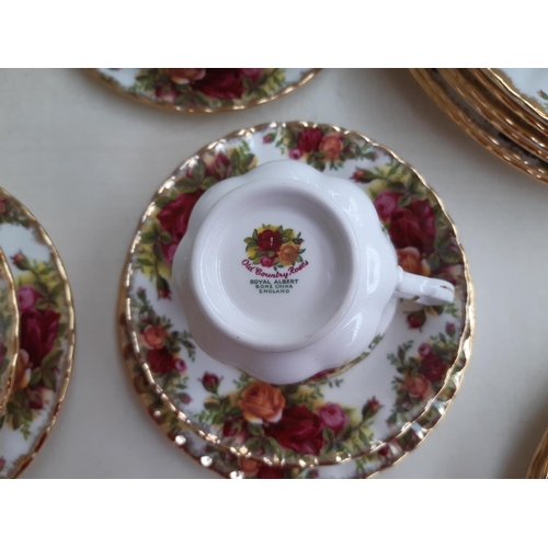 218 - An approx. 36 piece part Royal Albert Old Country Roses dinner service comprising tea pot, six bowls... 