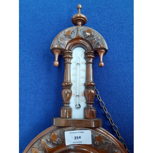 354 - An early 20th century mahogany aneroid barometer