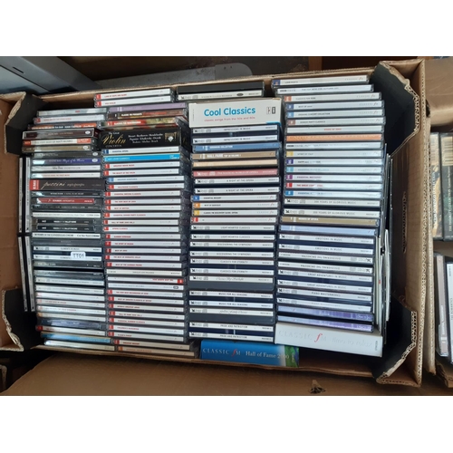 364 - Three boxes and Three CD racks containing a large quantity of CDs and DVDs to include Band of Brothe... 