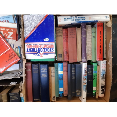 375 - Six boxes containing various vintage and modern books