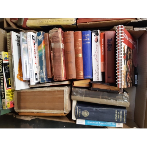 375 - Six boxes containing various vintage and modern books