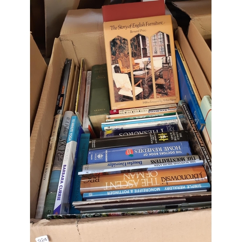 376 - Three boxes containing mixed items to include books, glassware etc.