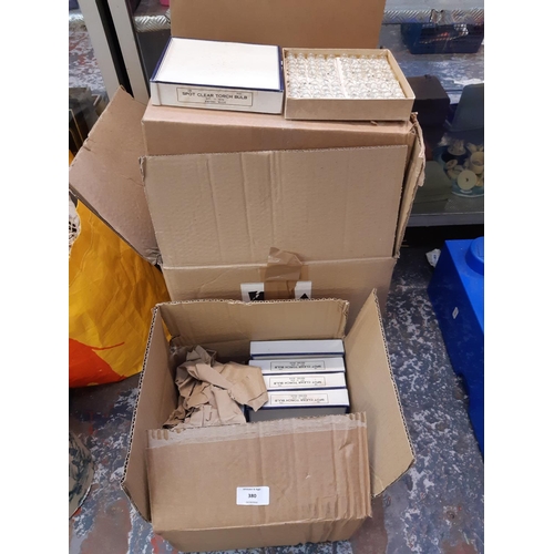 380 - Three boxes containing a large quantity of Spot Clear torch bulbs