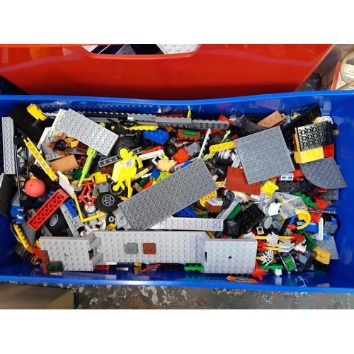 381 - Two boxes containing a large quantity of Lego