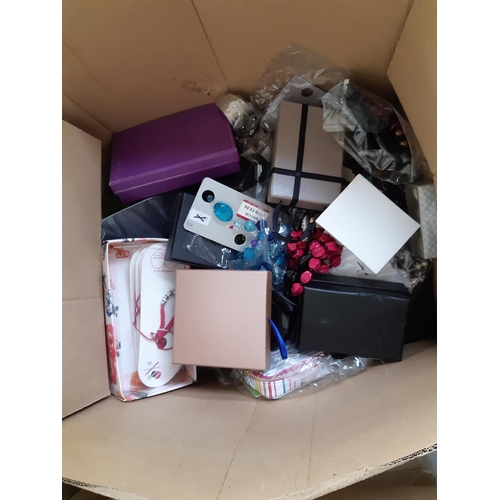 389 - Two boxes and a basket containing mixed items to include Technika docking station, Moroccan style ce... 