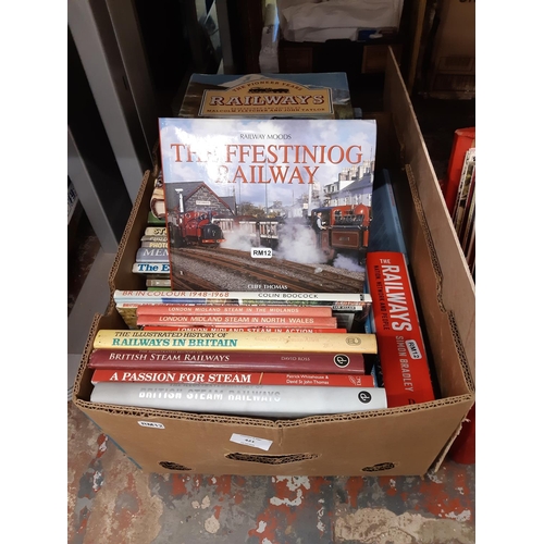 421 - A box containing a large quantity of railway books