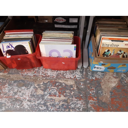 422 - Three boxes containing various LP records