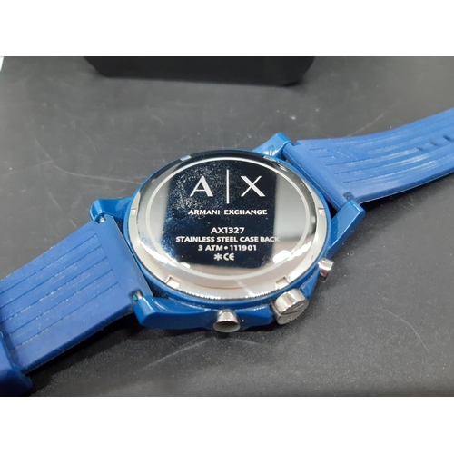 62 - A boxed Armani Exchange gents blue wrist watch