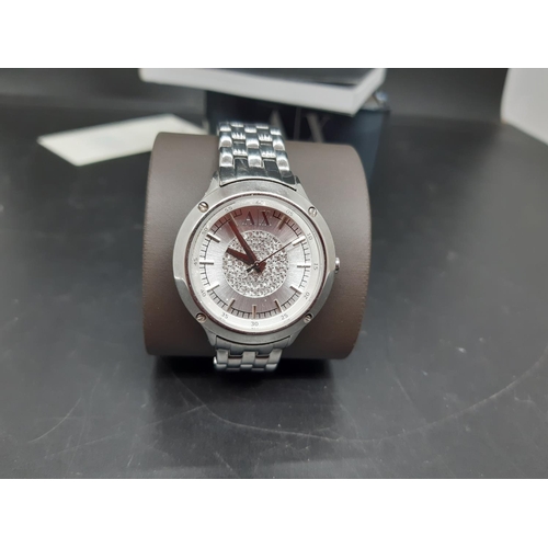 63 - A boxed ladies Armani Exchange wrist watch - model number ax5415 RRP £159