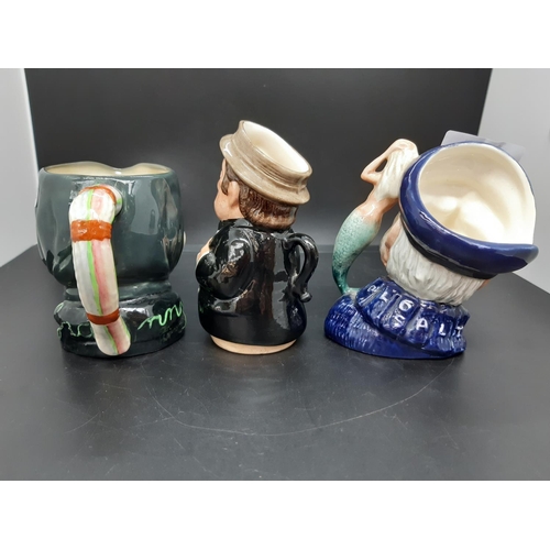 121 - Three Royal Doulton miniature character jugs to include Old Salt D 6654, Granny and Rev Cassock The ... 