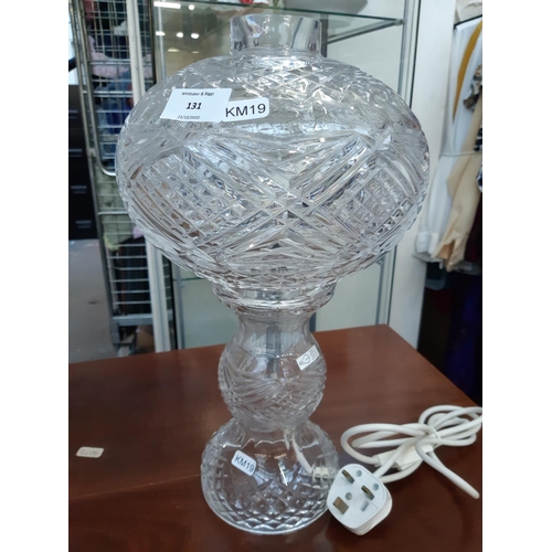 131 - A Tyrone Slieve Donard crystal table lamp - measuring approx. 40cm high