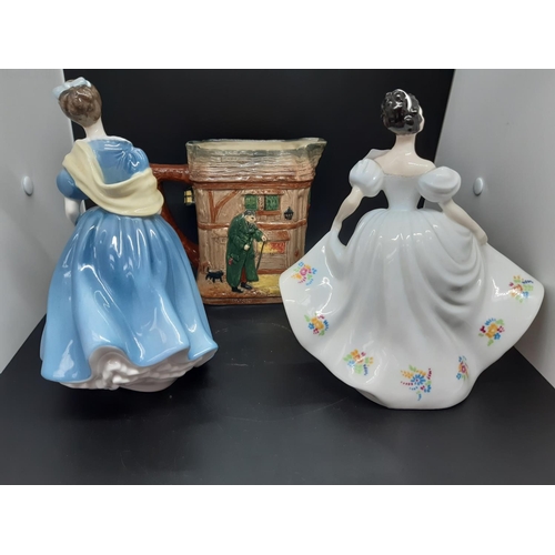 153 - Three pieces of Royal Doulton china to include Kate figurine - HN 2789, Adriene figurine - HN 2304 a... 