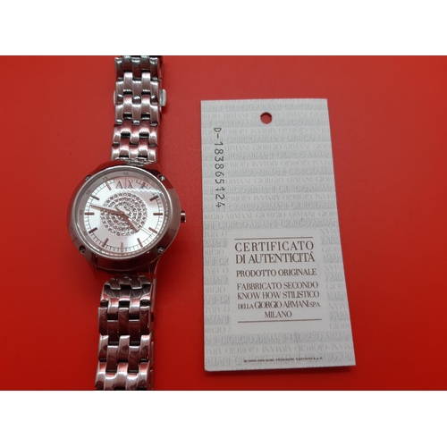 72 - A boxed Armani Exchange ladies wristwatch - model no. AX5415 R.R.P. £159