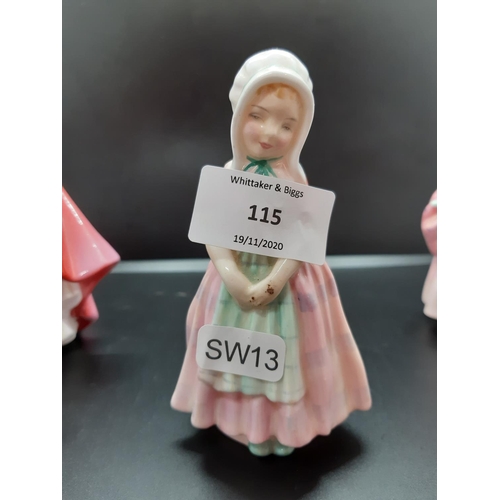 115 - Three Royal Doulton figurines to include 'Tootles' - HN 1680, 'Bo Peep' - HN 1811 and 'Southern Bell... 