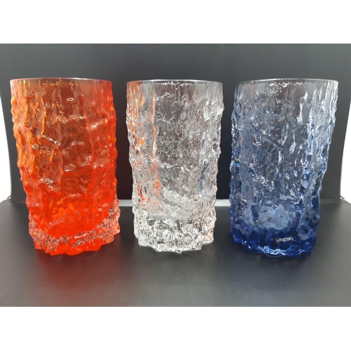 96 - A set of six 1960s Whitefriars Glacier drinking glasses designed by Geoffrey Baxter - each measuring... 