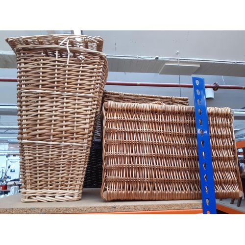 159 - Seven various wicker baskets