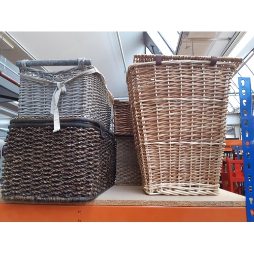 159 - Seven various wicker baskets