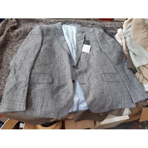 166 - Nine good quality mens grey suit jackets to include an as new Taylor & Wright, M&S, Savile Row etc. ... 