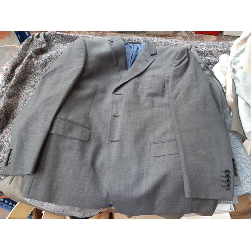 166 - Nine good quality mens grey suit jackets to include an as new Taylor & Wright, M&S, Savile Row etc. ... 