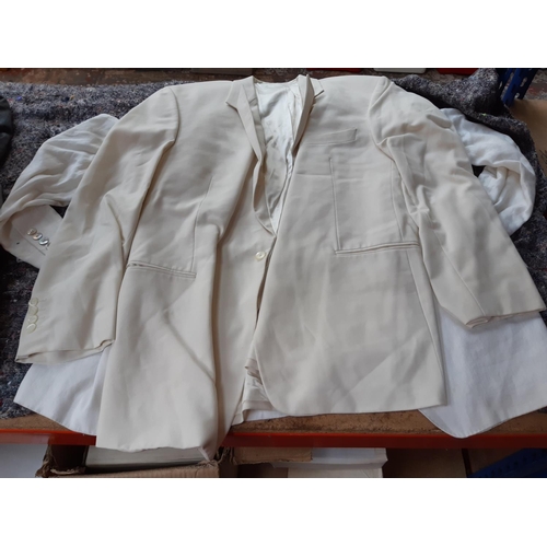 167 - Ten various light coloured mens suit jackets to include M&S, Zara, Wool & Silk, Smalto etc. (mostly ... 