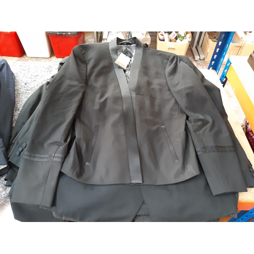 169 - Twelve various black mens suit jackets to include M&S, Oaks, Zara etc.