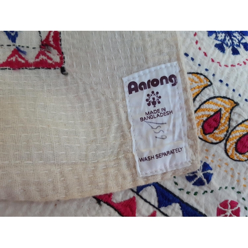 189 - A collection of good quality linen to include embroidered linen, Sandersons Mandalay pattern fabric ... 