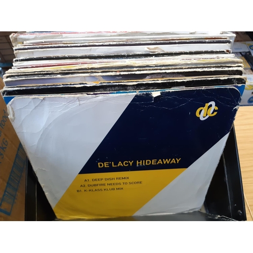 195 - Two record cases containing various LP records to include Lionel Richie, The Human League, Heaven 17... 