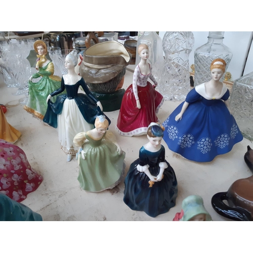 213 - Eleven ceramic figurines to include Royal Doulton 'Fiona', 'Nina', 'Bo Peep', 'Cherie', 'Fair Maiden... 