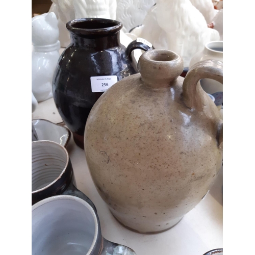 256 - 59 pieces of stoneware pottery to include various Midwinter Stonehenge pottery, stoneware flagon, st... 