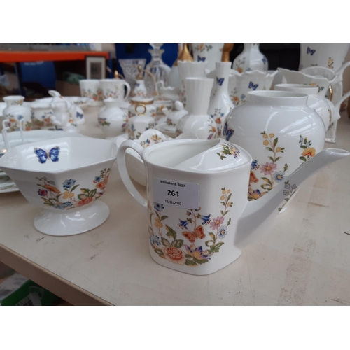 264 - 39 pieces of Aynsley Cottage Garden china to include 6 various plates, 5 vases, planter, 5 bon bon d... 