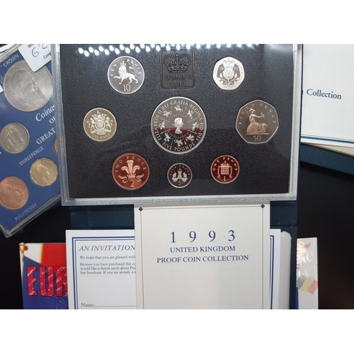 62A - Four British coin collector's sets to include 1985, 1986 and 1993 Royal Mint Proof Coin Collections,... 