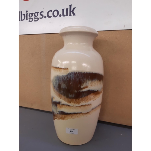 102 - A West German Scheurich Keramik brown and cream vase - 291-38