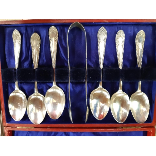 158 - A collection of assorted metalware to include loose cutlery, cased cutlery, serving trays etc.