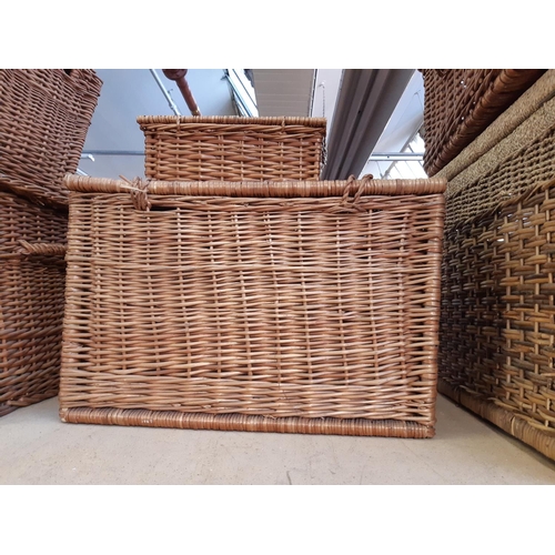 170 - Two Fortnum & Mason wicker baskets - largest measuring approx. 36cm high, 55cm wide and 36cm deep