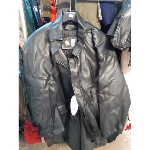 187 - Three leatherette men's jackets