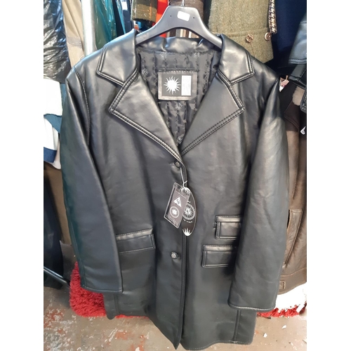 187 - Three leatherette men's jackets