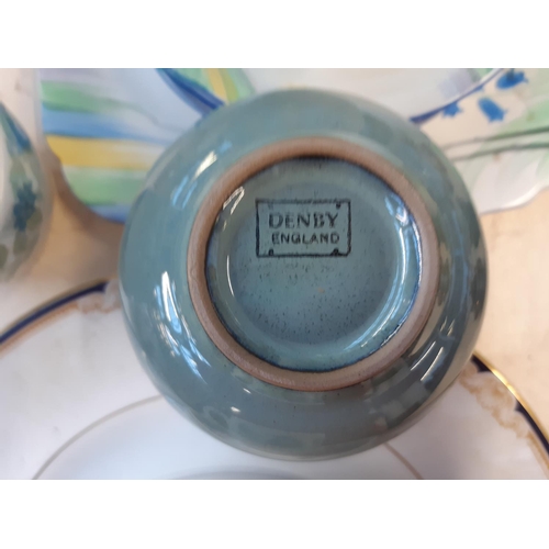 196 - A collection of assorted ceramics to include 19 pieces of Art Deco Grafton china, 5 Denby tea cups, ... 