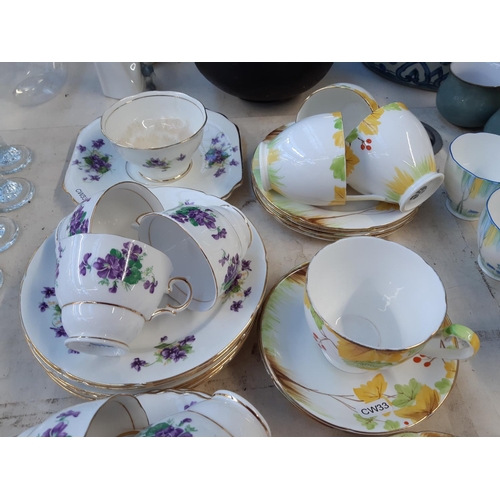 197 - 12 pieces of Royal Grafton hand painted china and a 42 piece Colclough part tea set