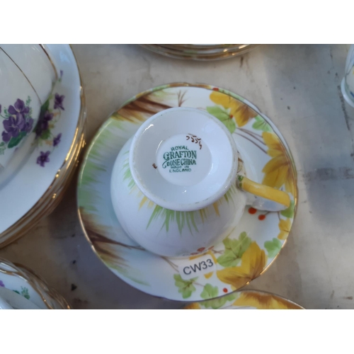 197 - 12 pieces of Royal Grafton hand painted china and a 42 piece Colclough part tea set