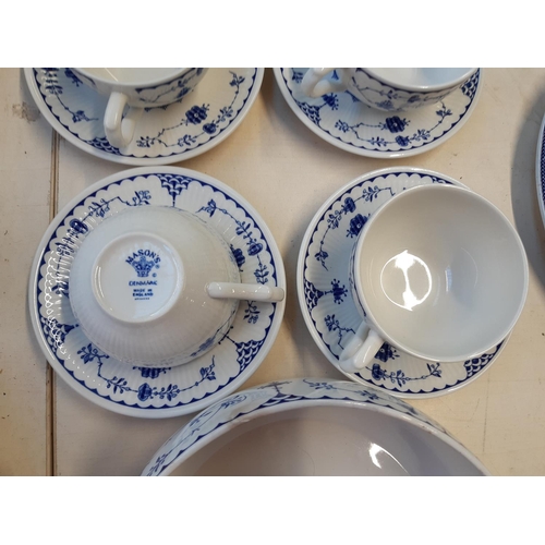 201 - Approx. 21 pieces of Mason's Denmark china to include 6 tea cups and saucers, 2 tureens, tea and cof... 