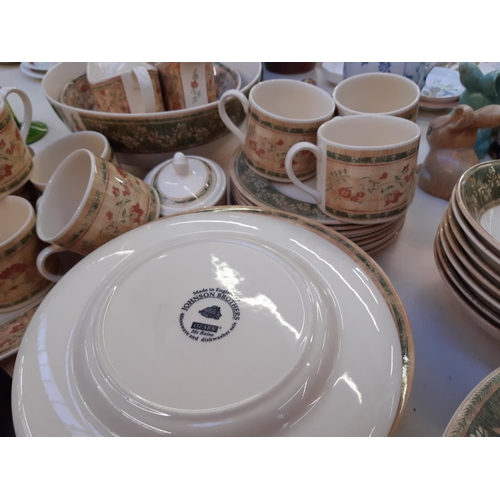 213 - Approx. 62 pieces of Johnson Brothers Ozark Mcbaine pattern dinnerware