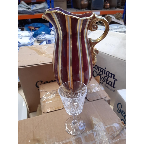 226 - A collection of boxed glassware to include Tutbury Georgian crystal wine glasses, sherry glasses and... 