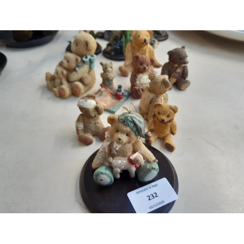 232 - A collection of ceramic bird and bear figurines to include Country Artists, Cherished Teddies etc. T... 